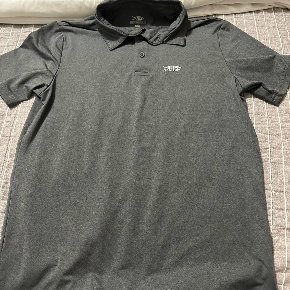 AFTCO Youth Boys Charcoal Polo Shirt